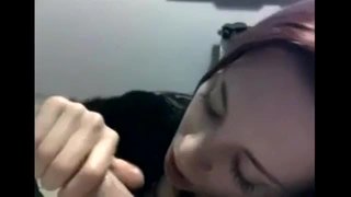 Cutie gf teases a big cock until she gets a facial