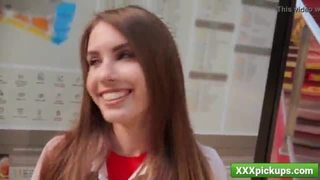 Bruntte cutie elle rose takes cash in the street for a good fuck